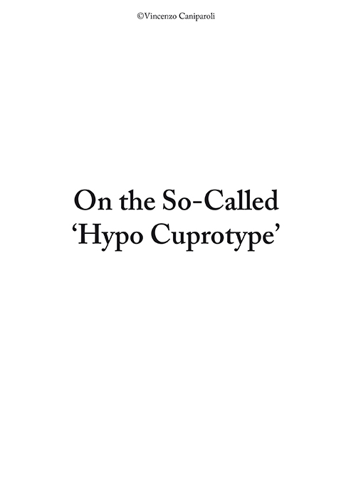 On the So-Called "Hypo Cuprotype"